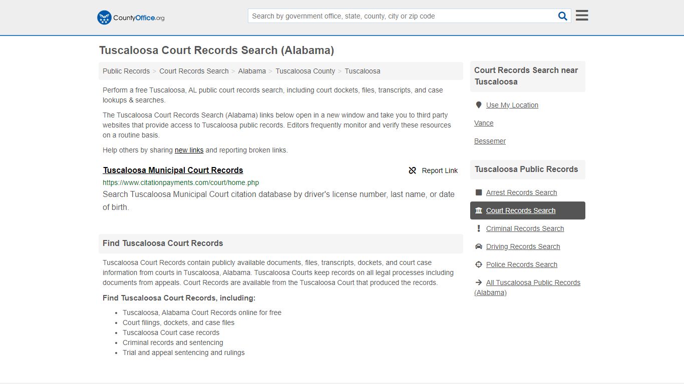 Court Records Search - Tuscaloosa, AL (Adoptions, Criminal, Child ...