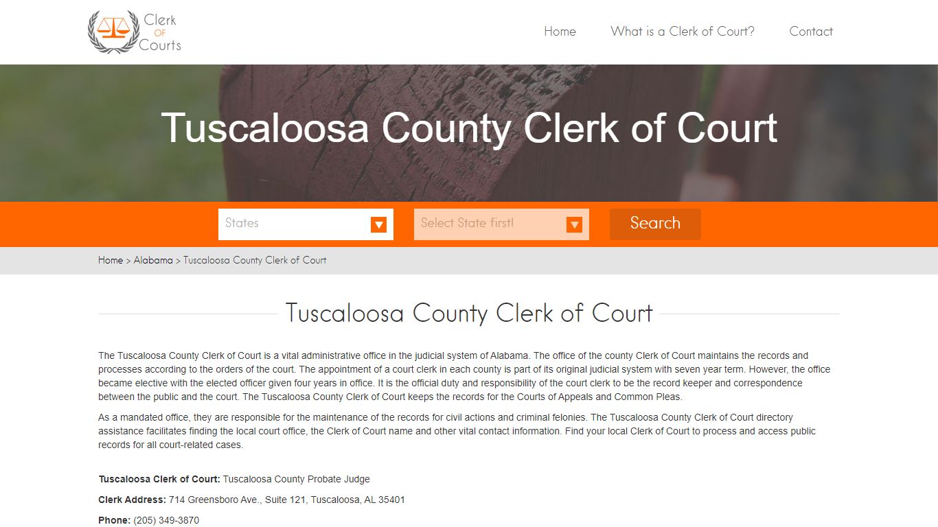 Tuscaloosa County Clerk of Court